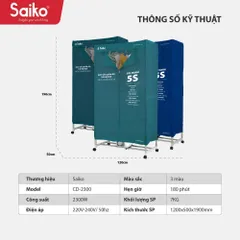 Máy sấy quần áo Saiko CD-2300 (2300W - 50KG)