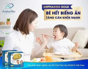 Siro Anphakids Gold cho trẻ biếng ăn - Tăng cường sức đề kháng, hỗ trợ tiêu hóa, giúp ăn ngon ngủ tốt - Dạng ống 10ml, Hộp 30 ống