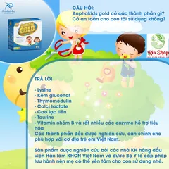 Siro Anphakids Gold cho trẻ biếng ăn - Tăng cường sức đề kháng, hỗ trợ tiêu hóa, giúp ăn ngon ngủ tốt - Dạng ống 10ml, Hộp 30 ống