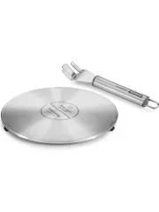 Đĩa Chuyển Tescoma 21cm Thép Không Gỉ - Dụng Cụ Nhà Bếp Hàng Đức An Toàn Cho Bếp Từ và Vòng Cảm Ứng