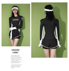 Bộ đồ bơi bikini nữ dài tay xinh xắn kín đáo ( Tặng kèm 1 cặp mút ngực )