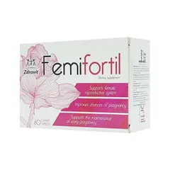 Viên Uống Femifortil Hỗ Trợ Sinh Sản, Tăng Khả Năng Thụ Thai - Bổ Trứng Cho Phụ Nữ - Hộp 60 Viên Chính Hãng
