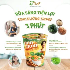Cháo Gạo Lứt Rong Biển Yến Mạch Ăn Liền 45g Yum Mom - Dinh Dưỡng Cao, Hỗ Trợ Tiêu Hóa, Tiện Lợi Cho Bé Ăn Dặm