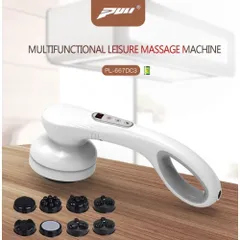 Máy massage cầm tay Puli PL-667DC3 - 8 đầu, 5 chế độ massage và nhiệt hồng ngoại, giảm đau hiệu quả, pin sạc tiện lợi, thiết kế hiện đại