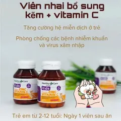 Viên nhai Vitamin C + Zin C Heathy Care