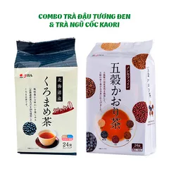 Combo Trà Đậu Tương Đen Và Trà Xanh Hoji Ngũ Cốc - Yuzuha Official Store