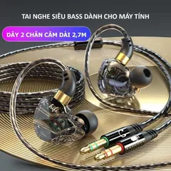 Tai Nghe Gaming Có Dây In-Ear Poermax M35 Đen - Chất Lượng Âm Thanh Rõ Ràng, Sắc Nét Thích Hợp Cho PC và Chơi Game