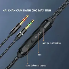 Tai Nghe Gaming Có Dây In-Ear Poermax M35 Đen - Chất Lượng Âm Thanh Rõ Ràng, Sắc Nét Thích Hợp Cho PC và Chơi Game