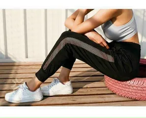 Quần Jogger Thể Thao Nữ Đen Phối Lưới - Thun Co Dãn 4 Chiều, Thoáng Khí, Chạy Bộ, Tập Gym, Du Lịch, Cắm Trại, Yoga