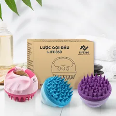 Lược Gội Đầu Life360 LE-LGD22 - Lược Massage Da Đầu Silicon, Giảm Gàu, Kích Thích Mọc Tóc - Đồ Dùng Phòng Tắm Chính Hãng