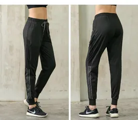 Quần Jogger Nữ Phối Lưới Sọc Trắng Tập Gym Thể Thao Yoga - Chất Liệu Co Dãn, Thấm Hút Mồ Hôi, Siêu Đẹp
