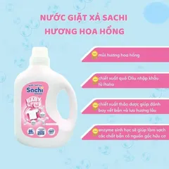 Nước giặt xả Sachi Organic 2kg - Dịu nhẹ cho làn da nhạy cảm của bé, an toàn và thân thiện với môi trường
