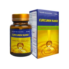 Viên Uống Curcumin Nano Chiết Xuất Củ Nghệ Vàng Hỗ Trợ Giảm Đau Dạ Dày, Tá Tràng (Hộp 30 viên)