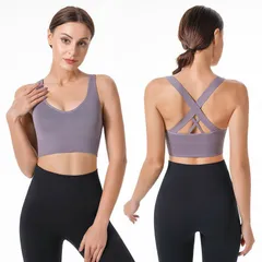 Áo Bra Chéo Lưng Cao Cấp Dệt Kim Cho Nữ - Thể Thao Yoga, Đệm Mút Thoải Mái, Kiểu Dáng Tinh Tế, Nhiều Màu Sắc, Size M/L