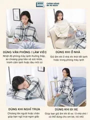 Áo Choàng Văn Phòng Giữ Ấm OFFICE CHILL - 2 Lớp Vải Flannel và Polyester, Thiết Kế Thời Trang, Đa Năng Cho Mùa Đông