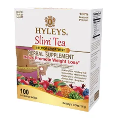 Trà thảo mộc giảm cân Hyleys - Slim Tea Mỹ, Đốt mỡ thừa, Giảm cân hiệu quả, Giải độc cơ thể, 100 gói hương vị phong phú