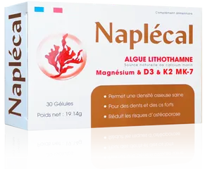 Viên Uống Bổ Sung Canxi Hữu Cơ Tảo Biển Đỏ Naplécal Giúp Khỏe Xương, Tăng Chiều Cao (Hộp 30 viên)
