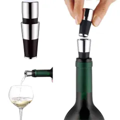 Nút Rượu Vang 2 Trong 1 WMF VINO - Chất Liệu Thép Không Gỉ và Silicon Cao Cấp, Công Cụ Rót Chống Chảy Nhỏ Giọt