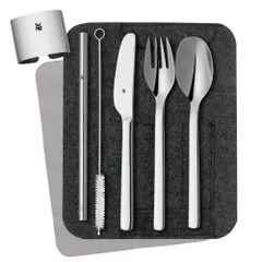 Bộ Dụng Cụ Nhà Bếp WMF Besteck-Set 8 Món MY2GO - Dao, Thìa, Dĩa, Ống Hút Inox Tiện Lợi Cho Cắm Trại, Picnic, Văn Phòng