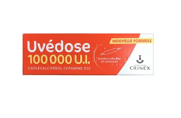 Vitamin D3 Uvedose 100.000 IU - Bổ Sung D3 Liều Cao, Tăng Cường Hệ Miễn Dịch và Xương Khỏe Mạnh - Sản Phẩm Pháp Thương Hiệu Uvedose