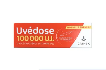 Vitamin D3 Uvedose 100.000 IU - Bổ Sung D3 Liều Cao, Tăng Cường Hệ Miễn Dịch và Xương Khỏe Mạnh - Sản Phẩm Pháp Thương Hiệu Uvedose