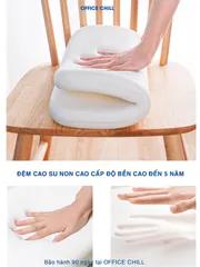 Đệm Lót Ngồi Ghế Gỗ OFFICE CHILL - Nệm Cao Su Non Thoáng Khí Cho Ghế Văn Phòng, Hỗ Trợ Sức Khỏe Người Dùng, Giảm Đau Mỏi