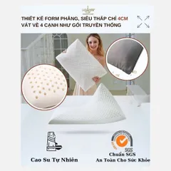 Gối Cao Su Lasante Siêu Mỏng(vát cạnh)