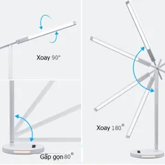 Đèn Bàn Học LED Chống Cận 8W - Tích Hợp Sạc Điện Thoại Không Dây, 3 Chế Độ Ánh Sáng, Thiết Kế Hiện Đại, Tiện Lợi Cho Học Tập