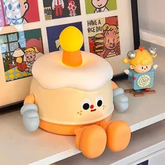 Đèn Ngủ Hình Bánh Kem Sinh Nhật Cute - Đèn LED Điều Chỉnh Độ Sáng Nhạc Ngủ Thoải Mái, Tiết Kiệm Năng Lượng, Sạc USB