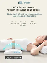 Đệm Kê Lưng Ngủ OFFICE CHILL - Đệm Memory Foam Cao Su Non Hỗ Trợ Đau Lưng, Thoát Vị Đĩa Đệm, Giấc Ngủ Thoải Mái