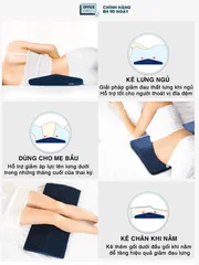 Đệm Kê Lưng Ngủ OFFICE CHILL - Đệm Memory Foam Cao Su Non Hỗ Trợ Đau Lưng, Thoát Vị Đĩa Đệm, Giấc Ngủ Thoải Mái