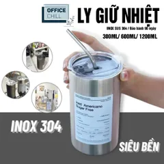 Ly Giữ Nhiệt Inox SUS 304 5 Lớp, Dung Tích 300ml & 600ml - Bảo Hành 90 Ngày, Ly Cao Cấp Office Chill, Duy Trì Nhiệt Độ Tối Ưu