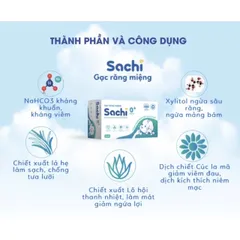 Gạc răng miệng Sachi - Bộ 20 miếng vệ sinh răng miệng cho trẻ, hỗ trợ làm sạch răng miệng, bảo vệ sức khỏe bé yêu.