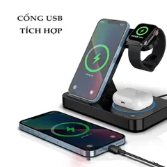 Đế sạc nhanh không dây 15w gấp gọn B18 cho điện thoại di động/tai nghe