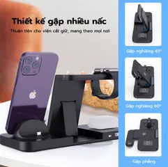 Đế sạc nhanh không dây 15w gấp gọn B18 cho điện thoại di động/tai nghe