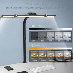 Đèn Bàn LED Chống Cận Đa Chức Năng Điều Khiển Từ Xa - Bảo Vệ Mắt, 5 Mức Ánh Sáng Cho Học Tập và Làm Việc Tốt Nhất