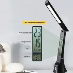 Đèn Bàn Học LED Chống Cận Tích Hợp Đồng Hồ và Đèn Ngủ - Điều Khiển Cảm Ứng, Thiết Kế Sang Trọng, Bảo Vệ Mắt Tối Ưu