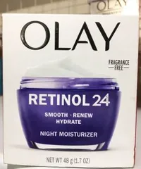 Kem Dưỡng Ẩm Đêm Olay Retinol 24 + Peptide 48g - Cấp Ẩm 24h, Làm Mờ Sạm Nám, Cải Thiện Sắc Tố Da