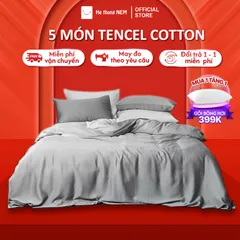 Bộ drap giường 5 món Hệ Thống Nệm cao cấp Set chăn ga ra drap gối nệm đệm vỏ chăn lồng ruột 5 món trải giường mềm mại