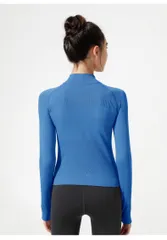 Áo Khoác Croptop Isoblox Xanh Dương Không Nón, Chất Liệu Co Giãn 4 Chiều Thời Trang Nữ - Tặng Kèm Cặp Mút Nâng Ngực