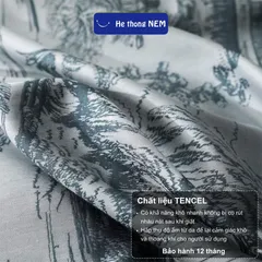 Set chăn ga gối 5 món Hệ Thống Nệm cao cấp Set bộ vỏ chăn ga ra drap lụa tencel trải phủ giường gối nệm đệm 5 món cao cấp