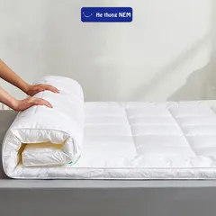 Topper nệm mỏng gấp gọn 5cm Hệ Thống Nệm cao cấp tấm topper gòn bông 5cm trải sàn văn phòng trải giường 1 người kí túc xá