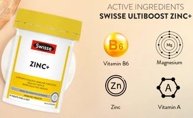 Viên uống bổ sung kẽm Swisse Ultiboost Zinc+ Úc 60 viên - Tăng cường sức đề kháng, đẹp da, tóc, hỗ trợ miễn dịch và sinh sản