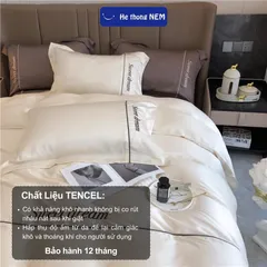 Ga trải giường cao cấp Hệ Thống Nệm Set bộ vỏ chăn ga ra drap tencel trải phủ giường gối nệm đệm 5 món cao cấp