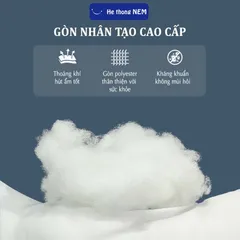Ruột gối nằm ngủ Hệ Thống Nệm cao cấp Ruột gối hơi 50x70 nằm ngủ cho người lớn bông gòn không xẹp chuẩn khách sạn 5 sao