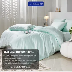 Bộ Chăn Ga Gối 5 Món Hệ Thống Nệm Bộ Vỏ Chăn Ga Ra Drap Grap Gối Nệm Đệm 5 Món Phủ Giường Vải Cotton 100% Cao Cấp