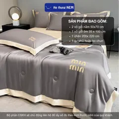 Bộ Chăn Ga Gối 5 Món Hệ Thống Nệm Cao Cấp Bộ Set Chăn Ga Drap Grap Phủ Trải Giường Gối Nệm Đệm 5 Món Lụa Thái Sang Trọng