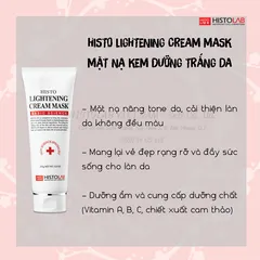 Mặt Nạ Dưỡng Trắng Da HISTOLAB Lightening Cream Mask - Chiết Xuất Quả Lựu & Cam, Ủ Sáng Da, Thư Giãn, 250g