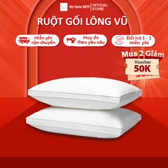 Ruột gối lông vũ nhân tạo Hệ Thống Nệm cao cấp Ruột gối nằm ngủ lông vũ 50x70 40x60 chuẩn khách sạn 5 sao siêu êm ái