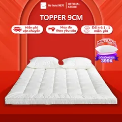 Nệm topper dày 9cm Hệ Thống Nệm cao cấp chính hãng tấm nệm topper dày trải giường sàn êm ái xuất nhật làm mềm nệm
